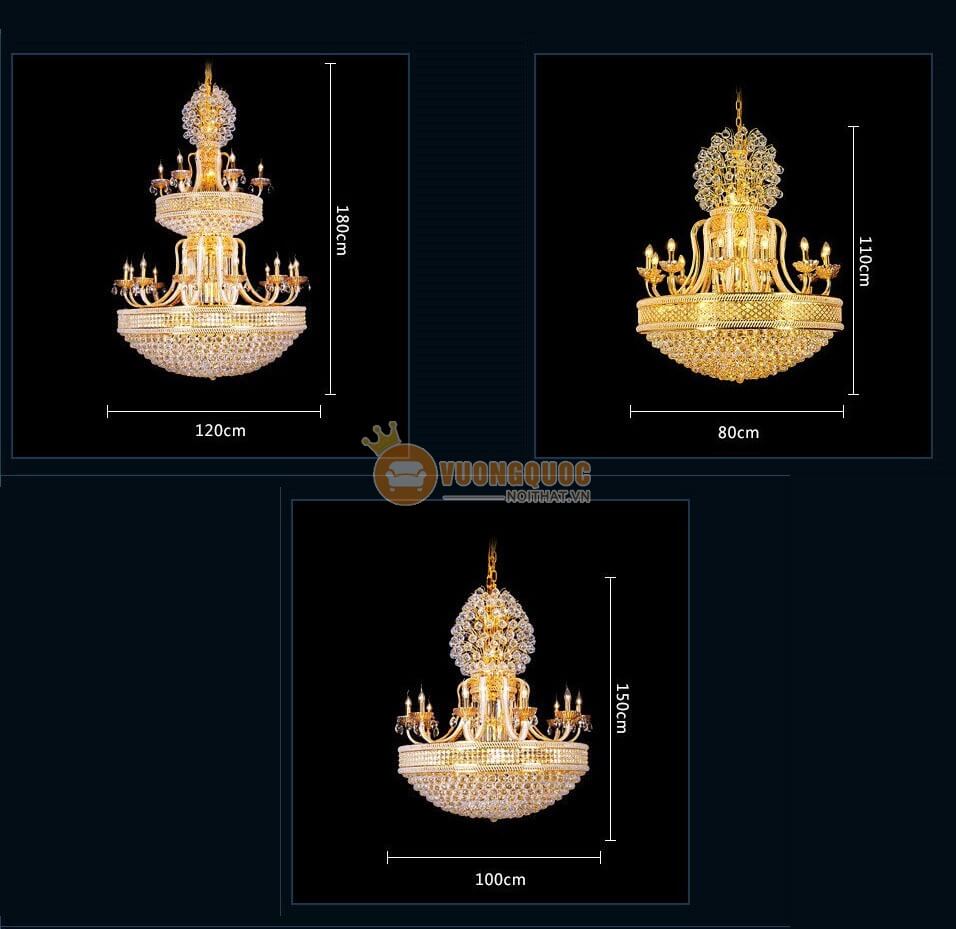 Đèn chùm pha lê không gian biệt thự CM184-12